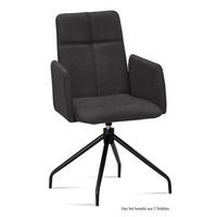 ARMLEHNSTUHL drehbar (2er-Set) Doanna 52x92x60 Schwarz/Anthrazit - Anthrazit/Schwarz, Kunststoff (60/92/52cm) - 58aufmkessel