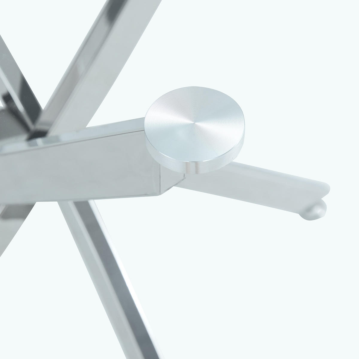 ESSTISCH runder mit silbernem Metallgestell 80/80/75 cm - Silberfarben, Metall (88/88/75cm) - Oxeza