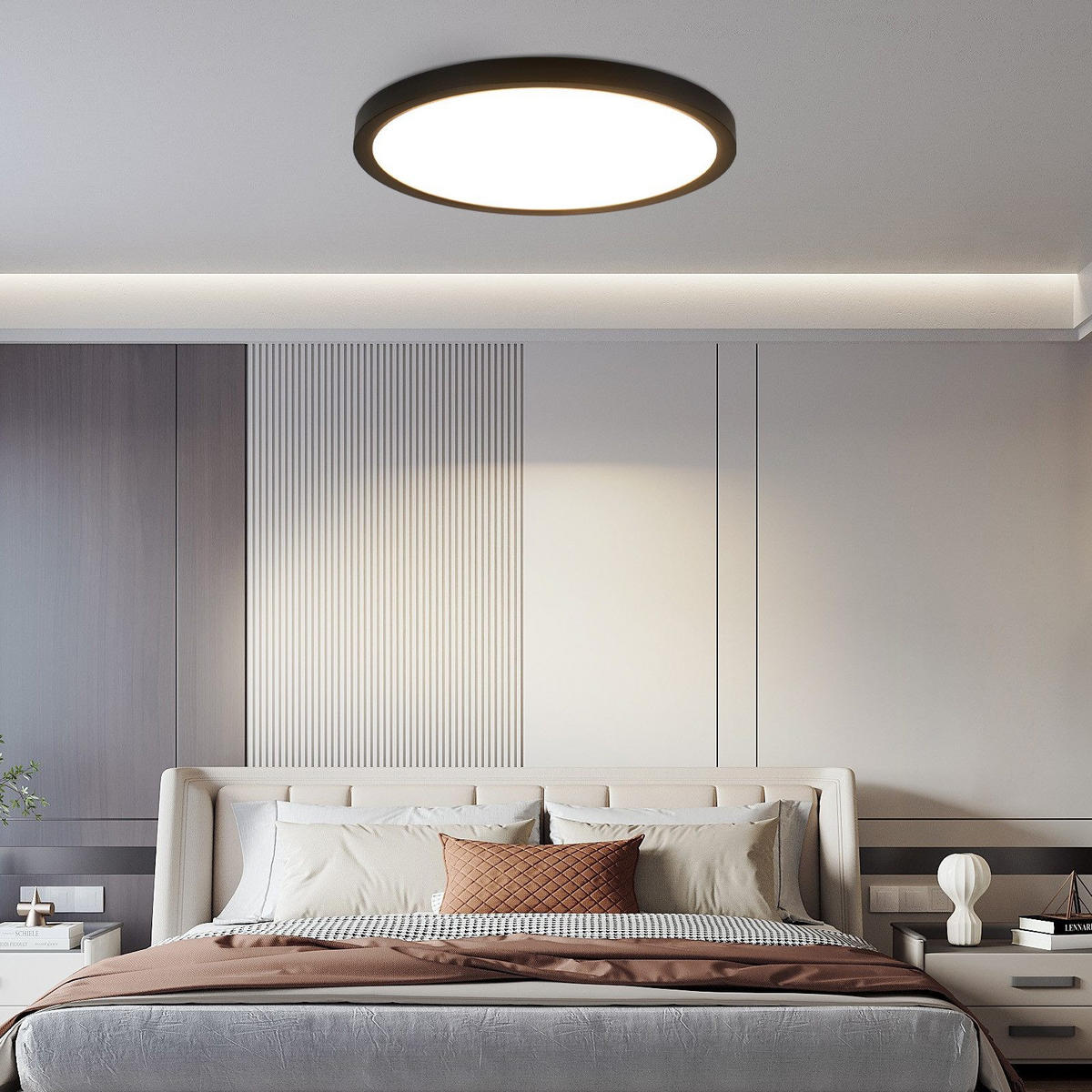 LED-DECKENLEUCHTE Emerson 30/30/3 cm - Schwarz, Kunststoff (30/30/3cm) - Nettlife