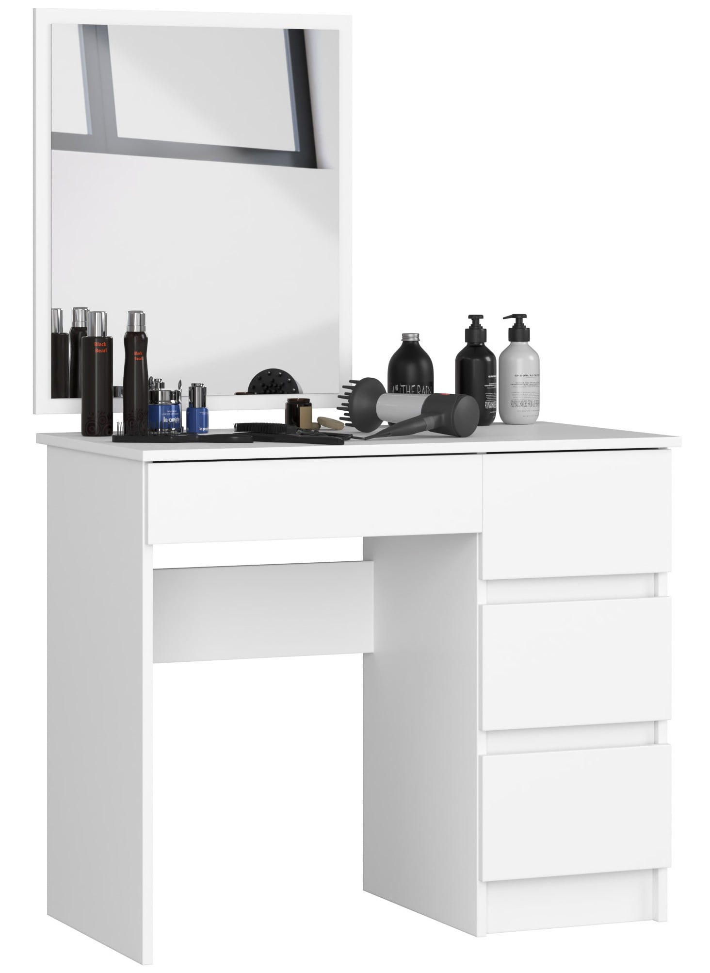 KOZMETIČNA MIZA s ogledalom - bela, leseni material (90/142/50cm) - RAUMHIRSCH FURNITURE