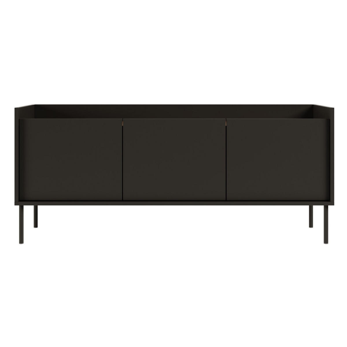 TV-SCHRANK Tovi Schwarz / Holzoptik Nussbaum 140 cm - Schwarz, Holzwerkstoff/Metall (139.8/58.5/36.4cm) - Selsey