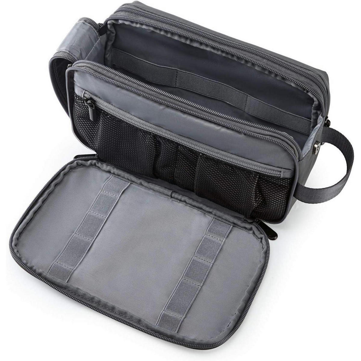KULTURTASCHE mit Doppelreißverschluss 5 L Grau - Grau, Textil (13/16/26cm)