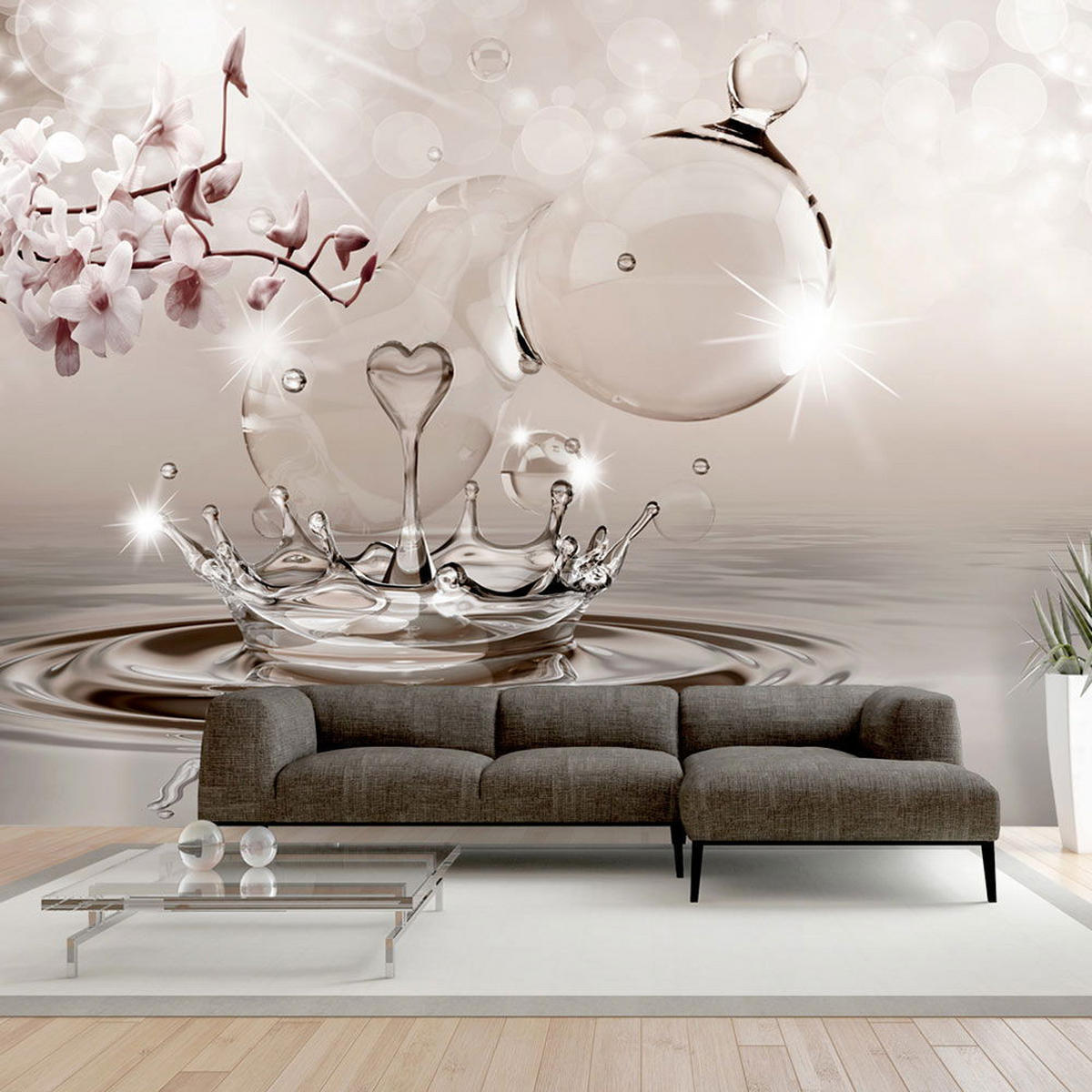 VLIESTAPETE 300/210 cm - Taupe/Pink, Textil (300/1cm) - KUNSTLOFT