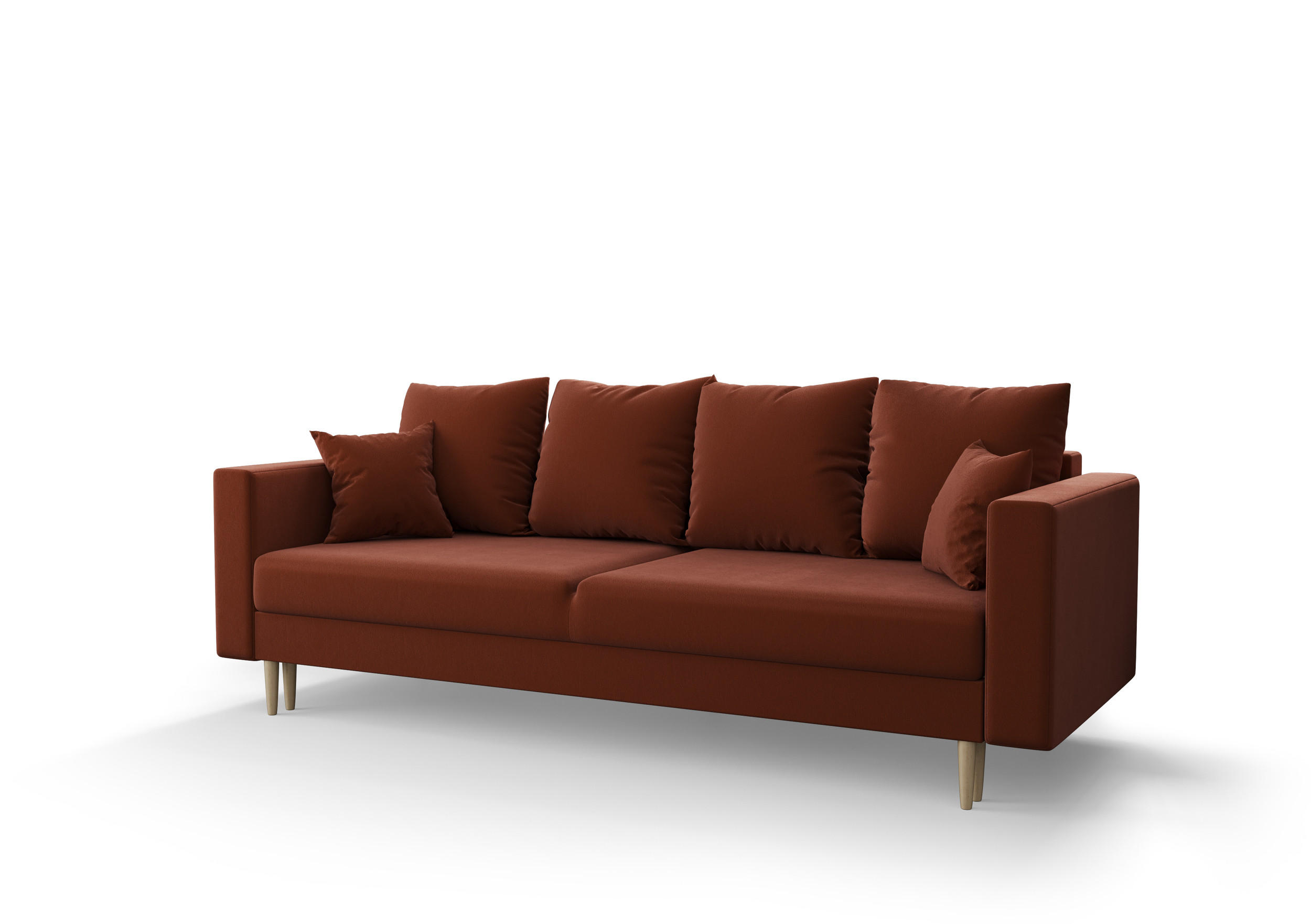 SOFA KRISTI mit Schlaffunktion ITAKA 1 Sofa mit Stauraum - Braun, Textil (90/87/230cm) - Bedante