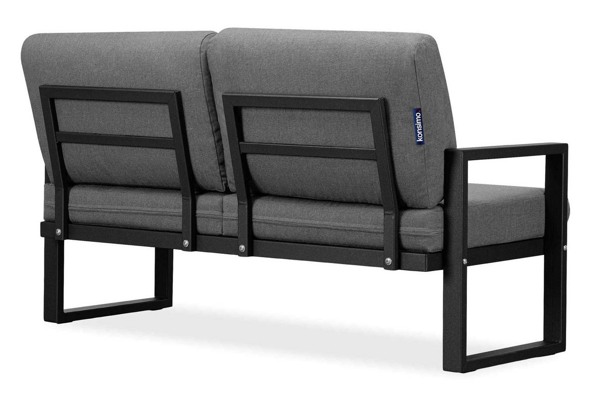 TERRASSENMÖBEL FRENA im Loft-Stil, schwarz - Schwarz/Grau, Metall - KONSIMO®