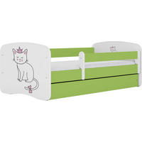 KINDERBETT Emily mit Schublade und Matratze, Grün 70x140 cm - Altrosa/Grün, Holzwerkstoff (140/70cm) - WFL GROUP