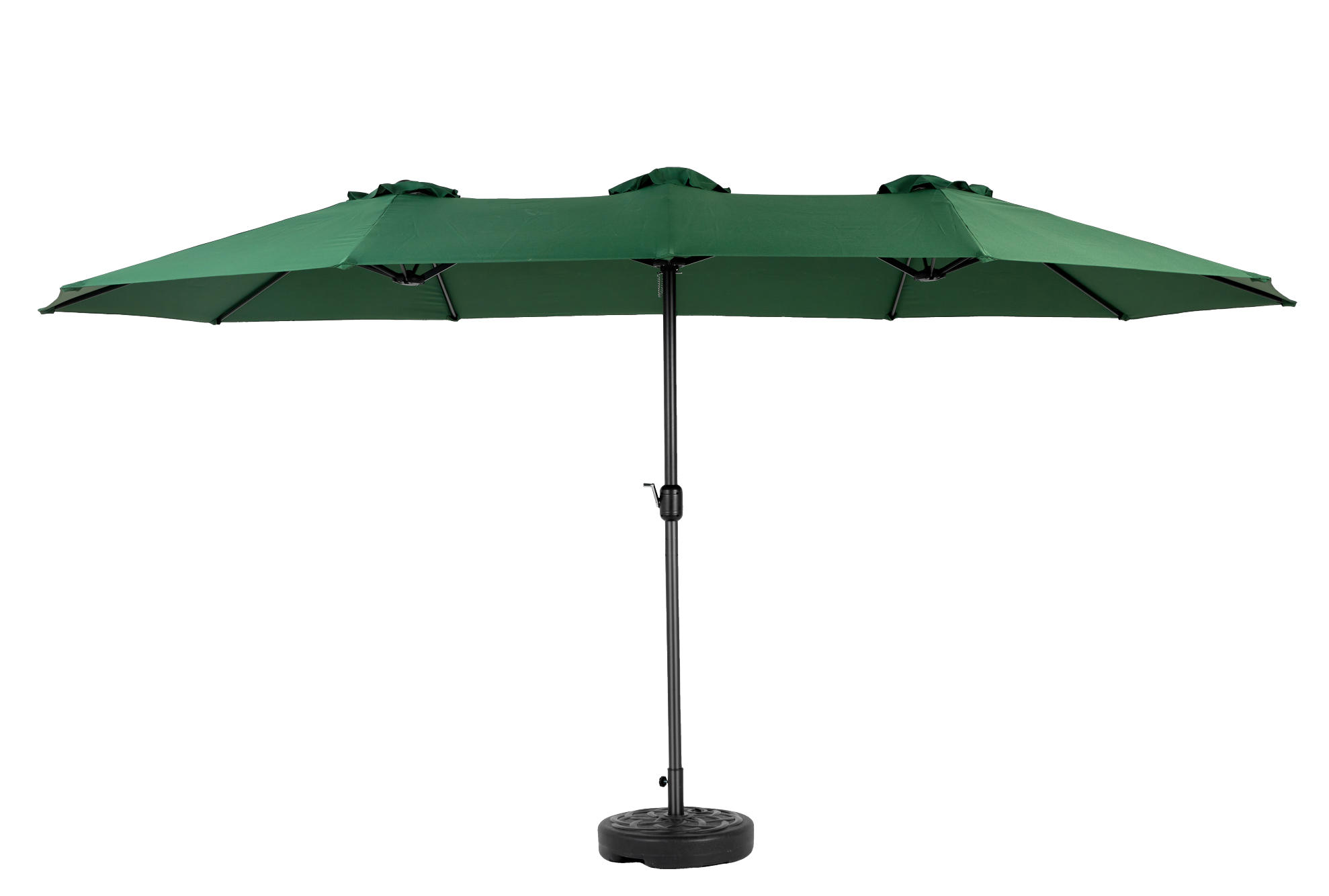SONNENSCHIRM Doppelseitiger aus Stahl 453x267x255 cm in Grün mit Kurbelmechanismus - Grün, Metall (267/453cm) - Modfu