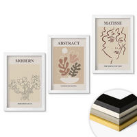 WANDBILDER 3er-Set - 20x30 cm Weißer Rahmen - Moderne Pflanzenlinien - Weiß, Kunststoff (20/30cm) - ArtPrintCave