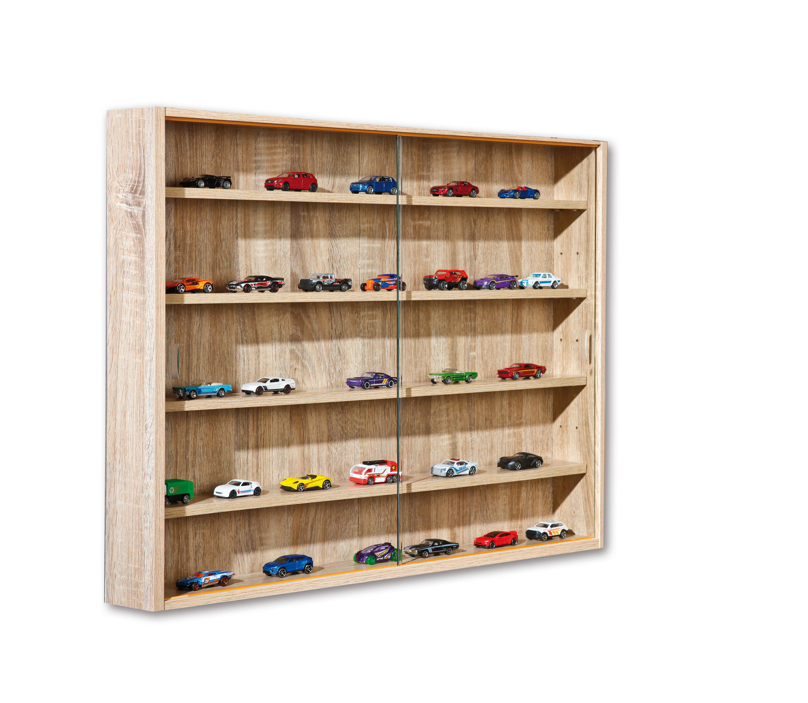 VITRINENSCHRANK Eiche Dekor - Eiche Wotan, Holzwerkstoff (80/60/10cm) - ebuy24