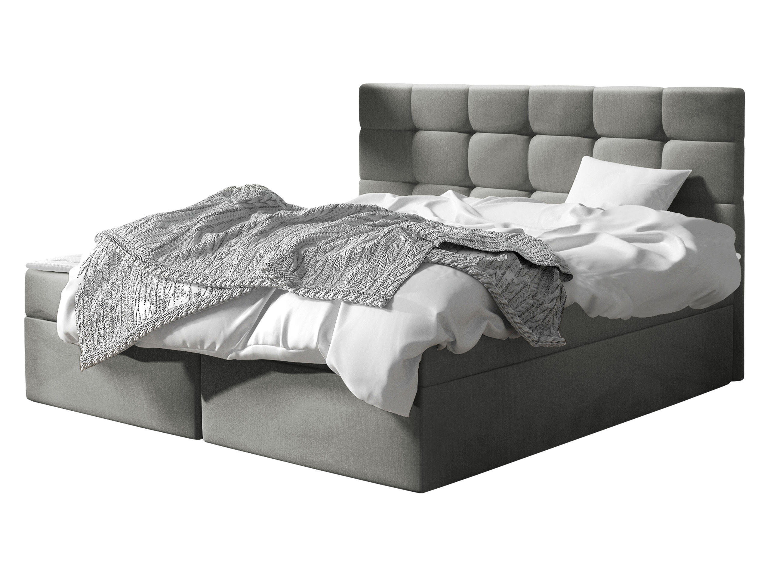 BOXBETT Luanda - H3 - Grau, Holzwerkstoff/Textil (180/200cm) - MIRJAN24