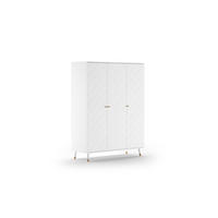 KLEIDERSCHRANK BILLY Weiß 150x59x201 cm - Weiß, Holz (150/201/59cm) - FURNLUX