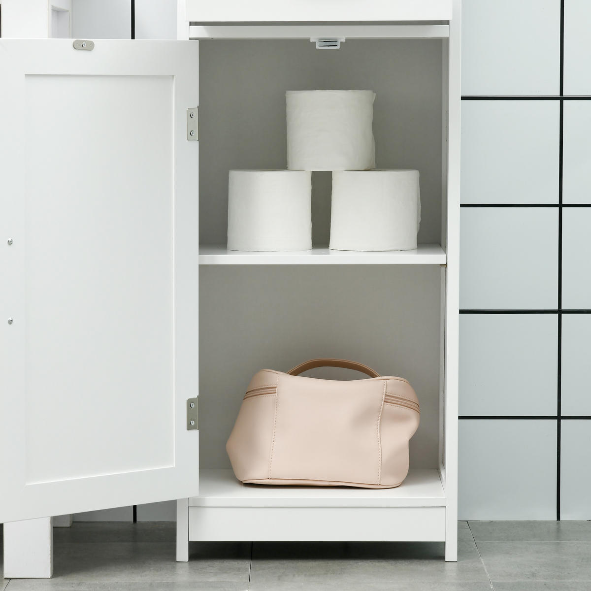 HOCHSCHRANK DE-12467 40/30/164 cm mit Schublade Weiß - Weiß, Holzwerkstoff (30/164/40cm) - ComfortXL