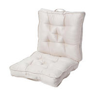 SITZKISSEN Velours klappbar 50/50/10 cm – creme - Creme, Textil (50/50/10cm) - Homescapes