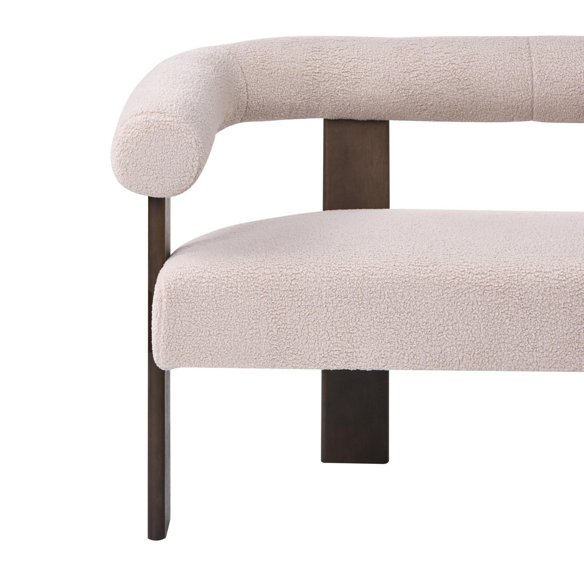 POHOVKA 2-místná Bouclé Tmavě hnědá/Béžová Ilbro - béžová, textil (138/76/68cm) - Beliani