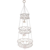 BLUMENAMPPEL Makramee 30/85 cm - Weiß, Naturmaterialien (30/100cm) - Home Styling Collection