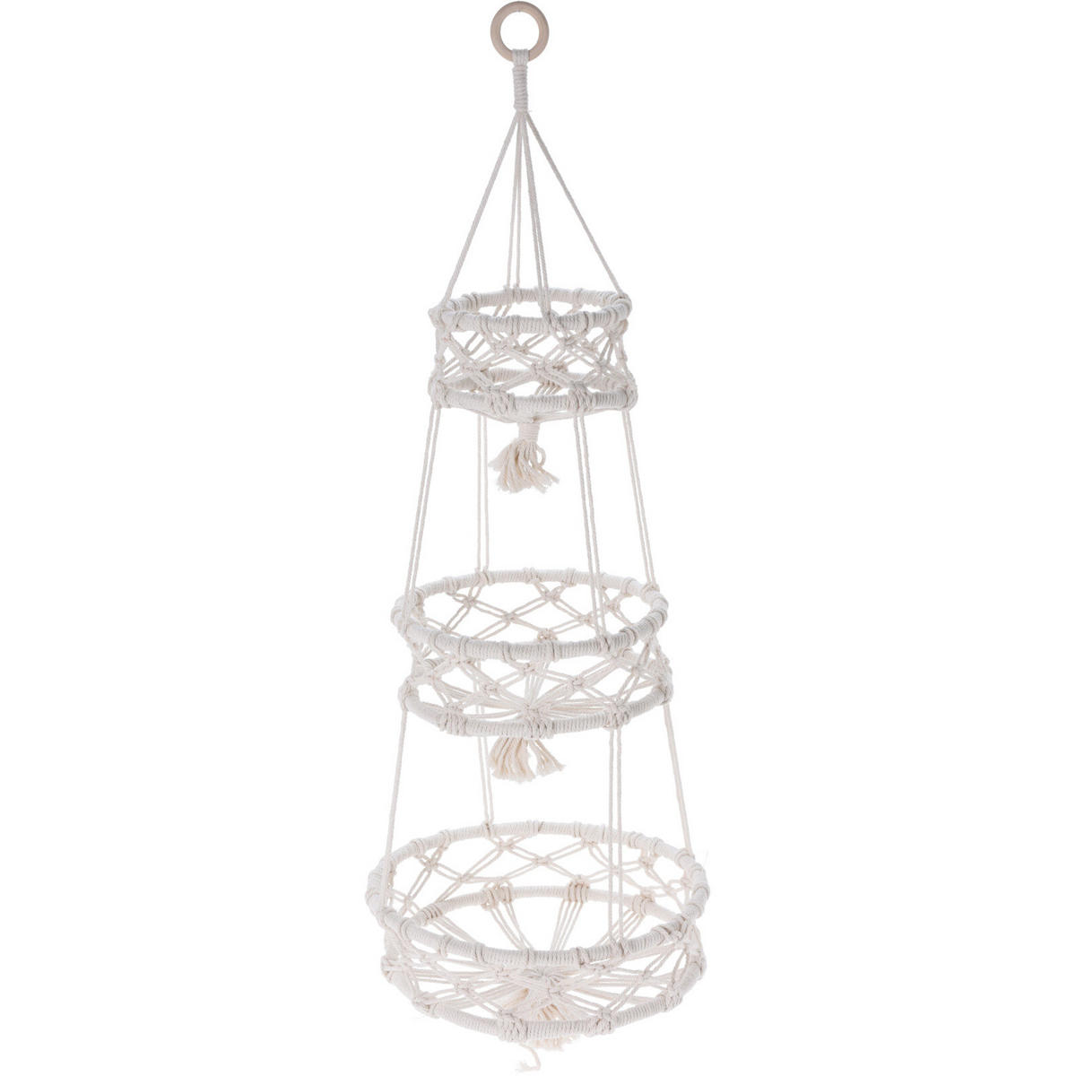 BLUMENAMPPEL Makramee 30/85 cm - Weiß, Naturmaterialien (30/100cm) - Home Styling Collection