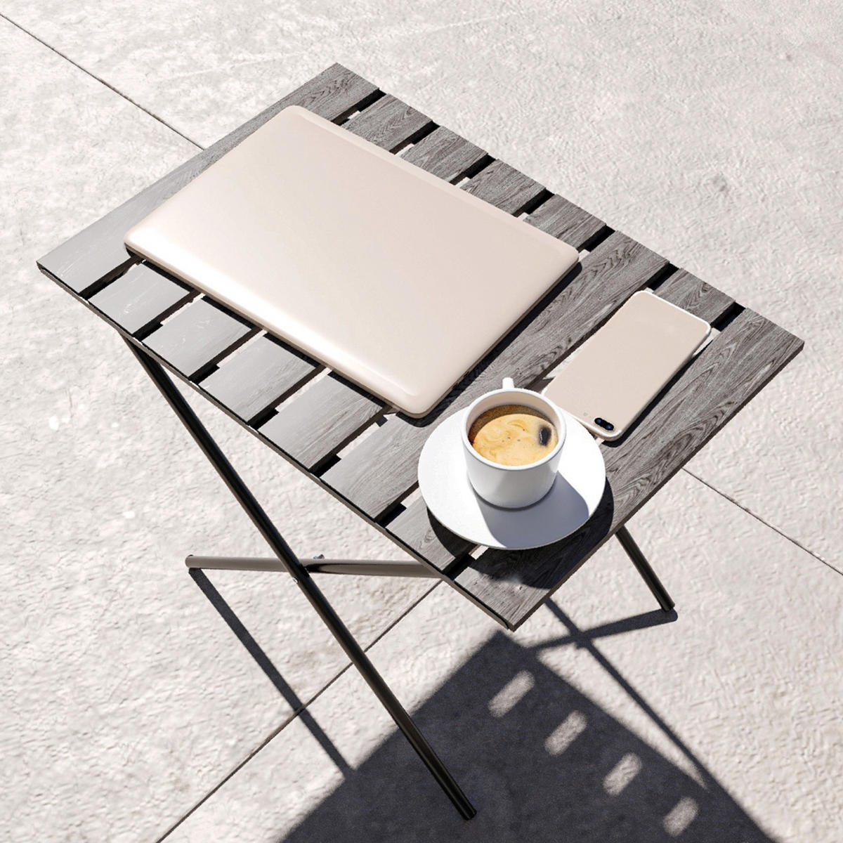 KLAPPTISCH Cavallino - Grau, Holz/Metall (40/60/57cm) - [en.casa]