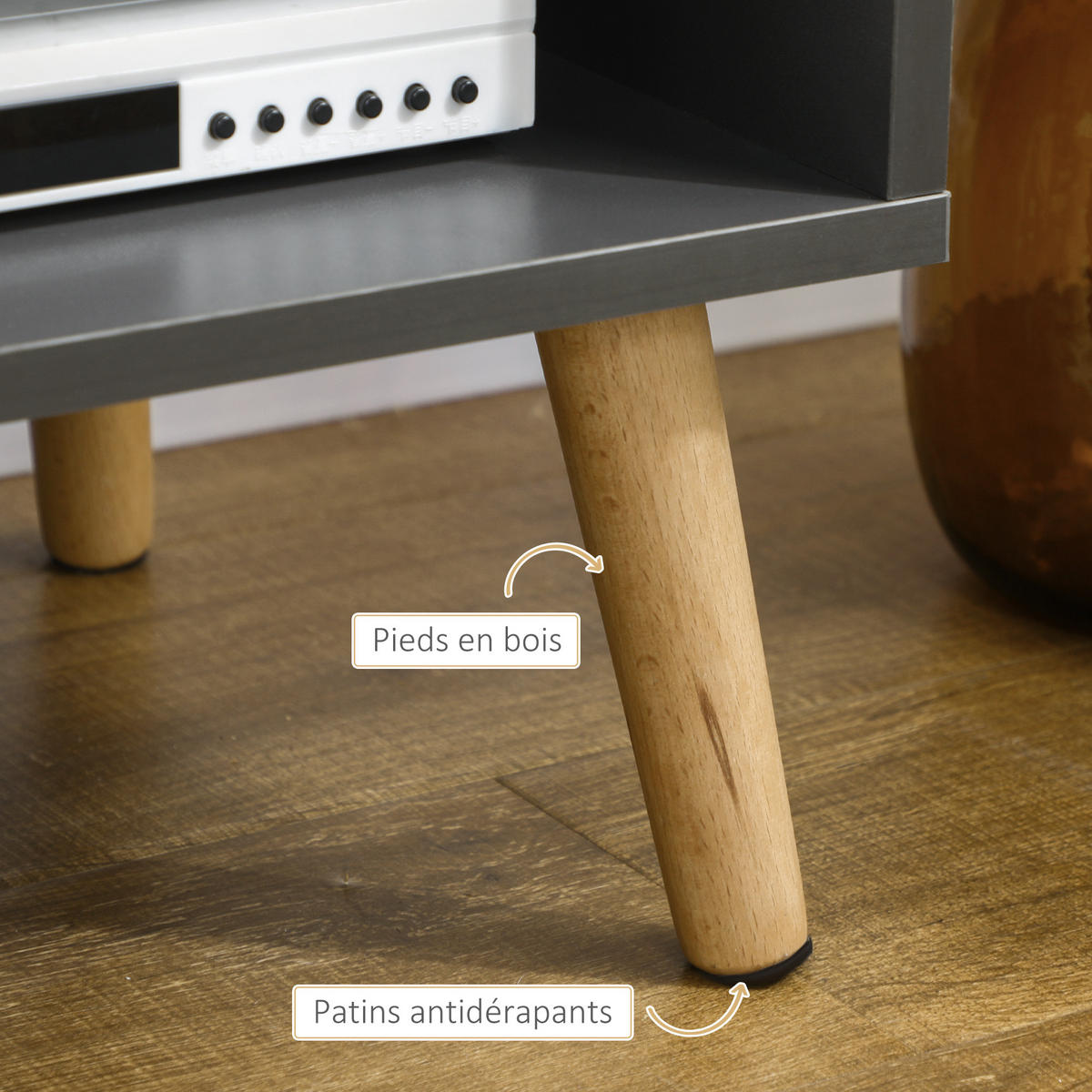 TV-MÖBEL Dunkelgrau 1 Stück - Dunkelgrau, Holzwerkstoff (150/45/35cm) - GiPP