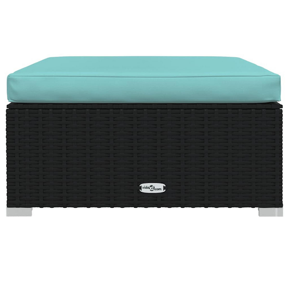 GARTEN-FUSSHOCKER Mit Kissen Schwarz 70/70/30 Cm Poly Rattan - Schwarz, Kunststoff (70/30/70cm) - vidaXL