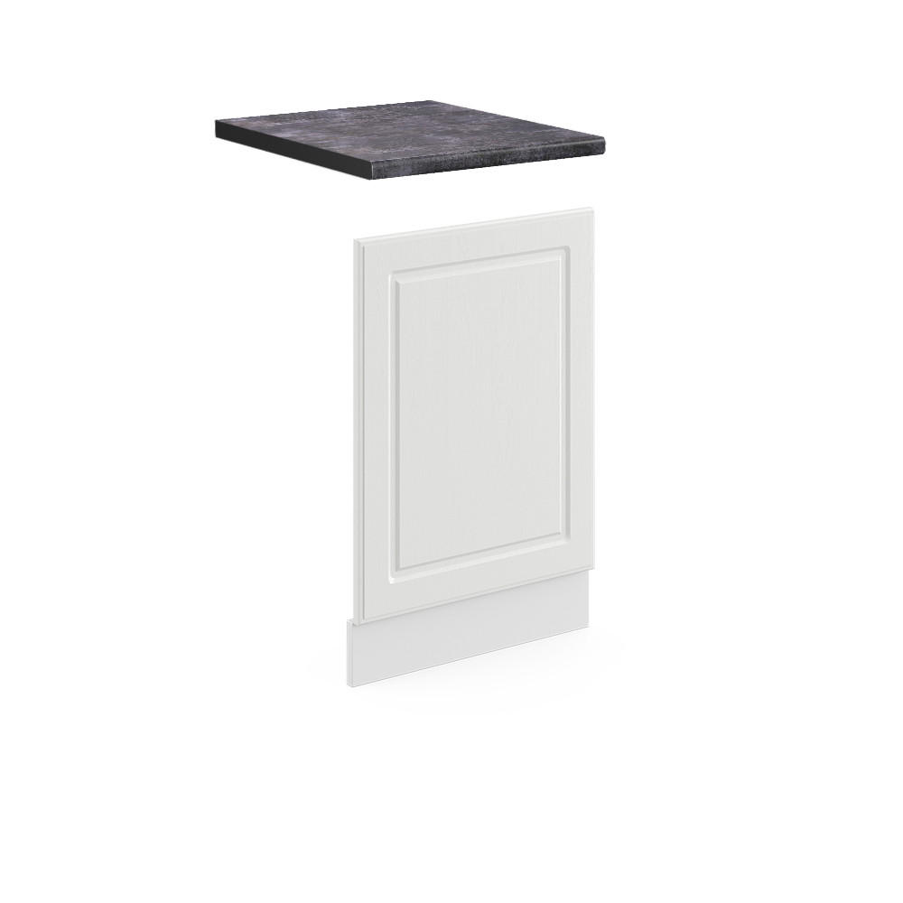 FRONTBLENDE R-Line Weiß Landhaus 45 cm, AP Anthrazit - Creme/Weiß, Holzwerkstoff (45/57.2/1.6cm) - Vicco