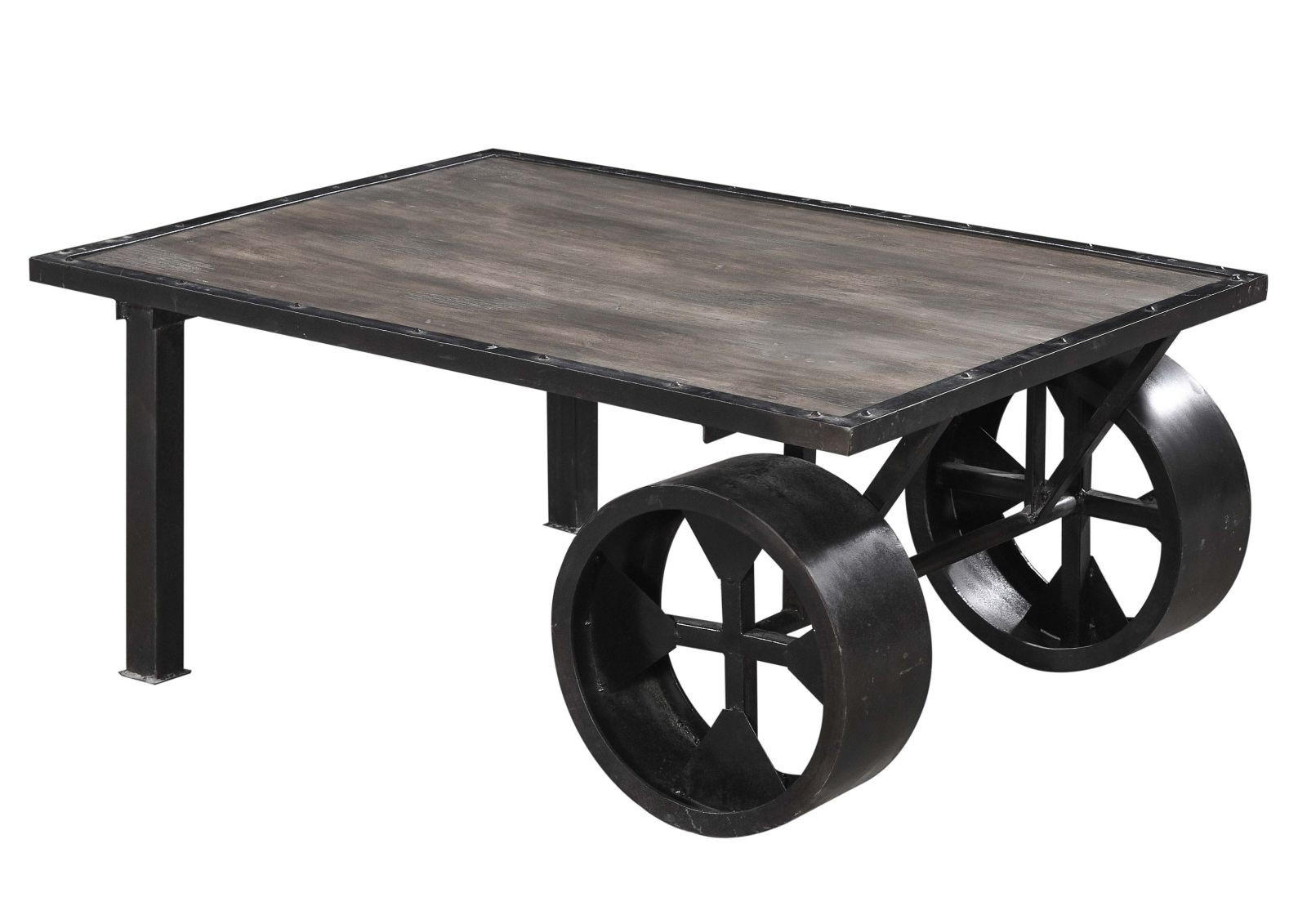 COUCHTISCH Mango 110x80x43 grau lackiert Railway #233 - Grau, Holzwerkstoff (80/110/45cm) - Massivmoebel24
