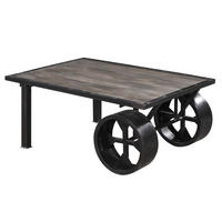 COUCHTISCH Mango 110x80x43 grau lackiert Railway #233 - Grau, Holzwerkstoff (80/110/45cm) - Massivmoebel24