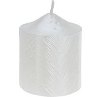 DEKORATIVE KERZE Metallmuster 5/6 cm - Weiß, Paraffin (5/6/5cm) - Home Styling Collection