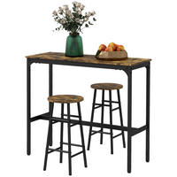 BARTISCH-SET, MDF, Stahl, Rustikal-Braun - Braun, Kunststoff (40/90/105cm) - HOMCOM