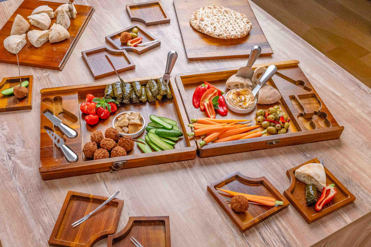 KÄSEBRETT Set für Große Gruppen 30x39cm (Akazienholz) - Beige, Holz (30/38cm) - BlauKe