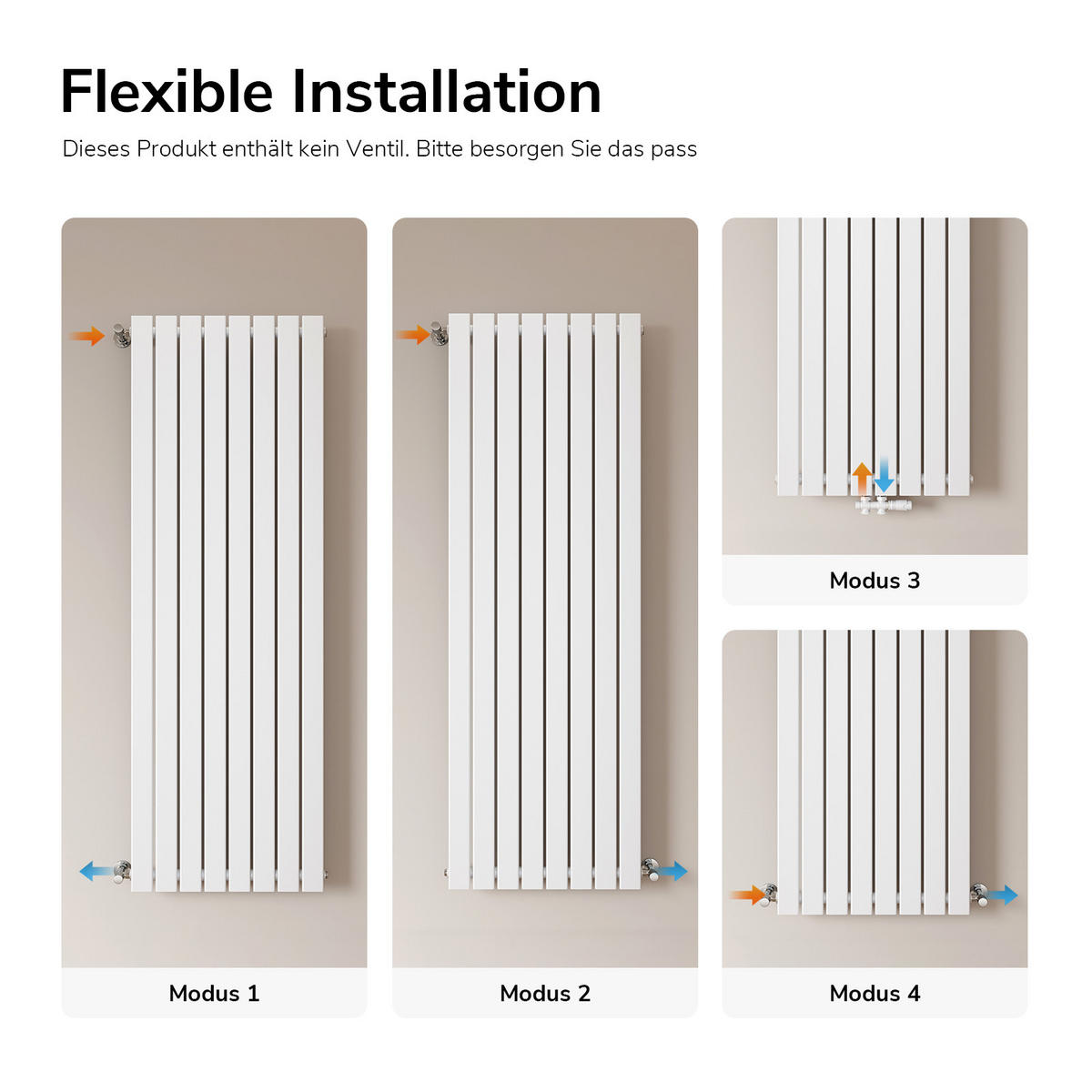 HEIZKÖRPER Vertikal Warmwasser Einlagig Weiß 180/61,6/5,2 cm - Weiß, Metall (62/180/4.9cm) - EMKE