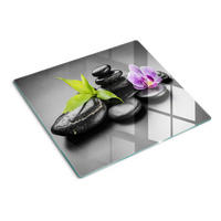 GLASPLATTE 60x52 cm Zen-Steine - Schwarz, Glas (60/0.4/52cm) - TULUP