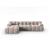MODULARES-ECKSOFA links Bellis aus Samt beige 4 Sitzplätze - Beige, Textil (122/285cm) - Micadoni