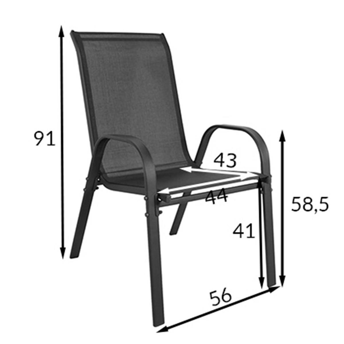 GARTENSTUHL-SET mit 2 Teilen - Hellgrau, Metall (43/91/56cm)