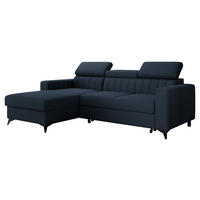 COLTAR Milano, Stanga LC+2R - albastru închis/negru, material textil/lemn (236/172cm) - MIRJAN24
