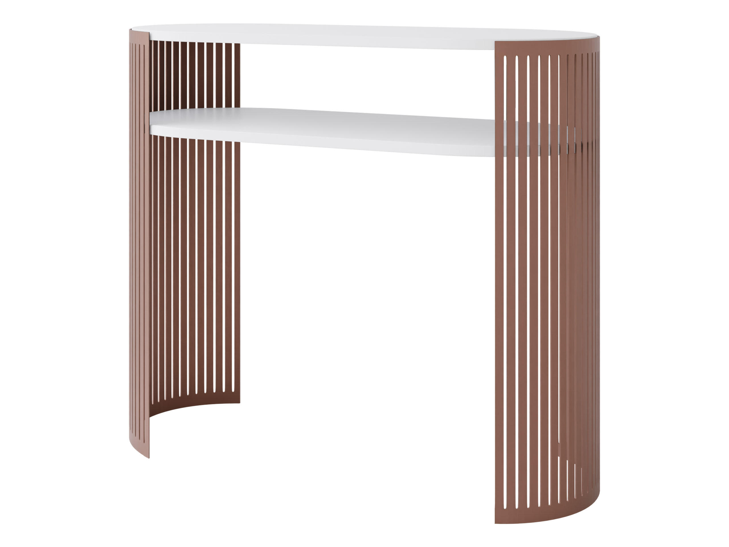 KONSOLENTISCH Fikoli Ember - Messingfarben/Weiß, Holzwerkstoff/Metall (30/100/86cm) - MIRJAN24