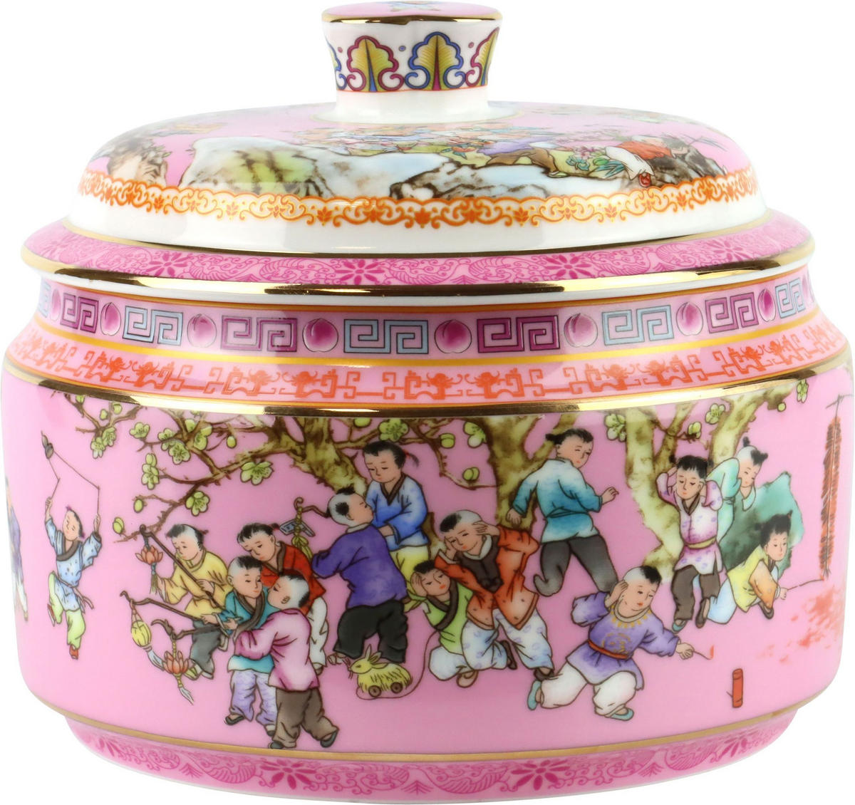DECKELDOSE Chinese Children rosa - Rosa, Keramik (17/15/17cm) - FURNARO