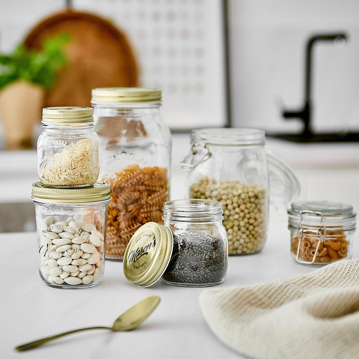 AUFBEWAHRUNGSGLAS Mason's - Transparent, Glas/Metall (11/21/11cm) - Butlers