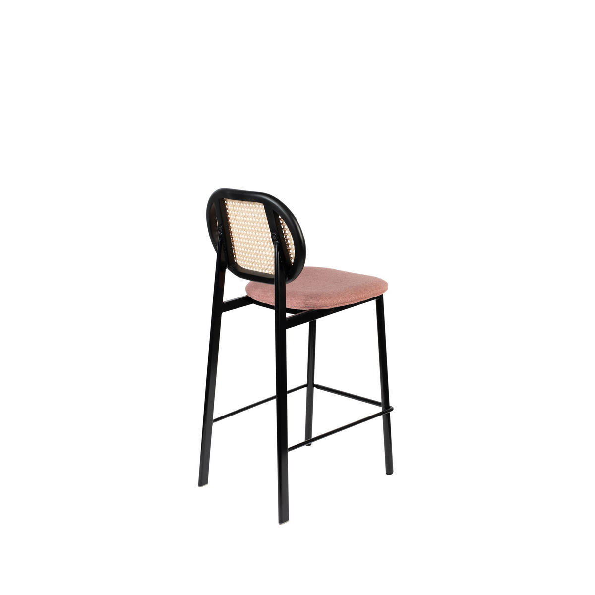 BARHOCKER Spike Rückenlehne 64,5 cm Natur/ Rosa - Pink, Textil (42.5/94/53cm) - Zuiver