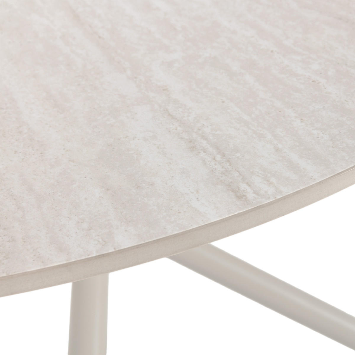 COUCHTISCH mit Metallbeinen 80/80/45 cm - Beige, Metall (90/80/45cm) - Calicosy