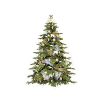 WEIHNACHTSBAUM künstlicher 270 cm, SAMTELEGANZ II, mit 203-teiligem Weihnachtsbaumschmuck, inkl. Metallständer und Aufbewahrungsbox - Champagner/Silberfarben, Kunststoff/Metall (157/270cm) - LAALU