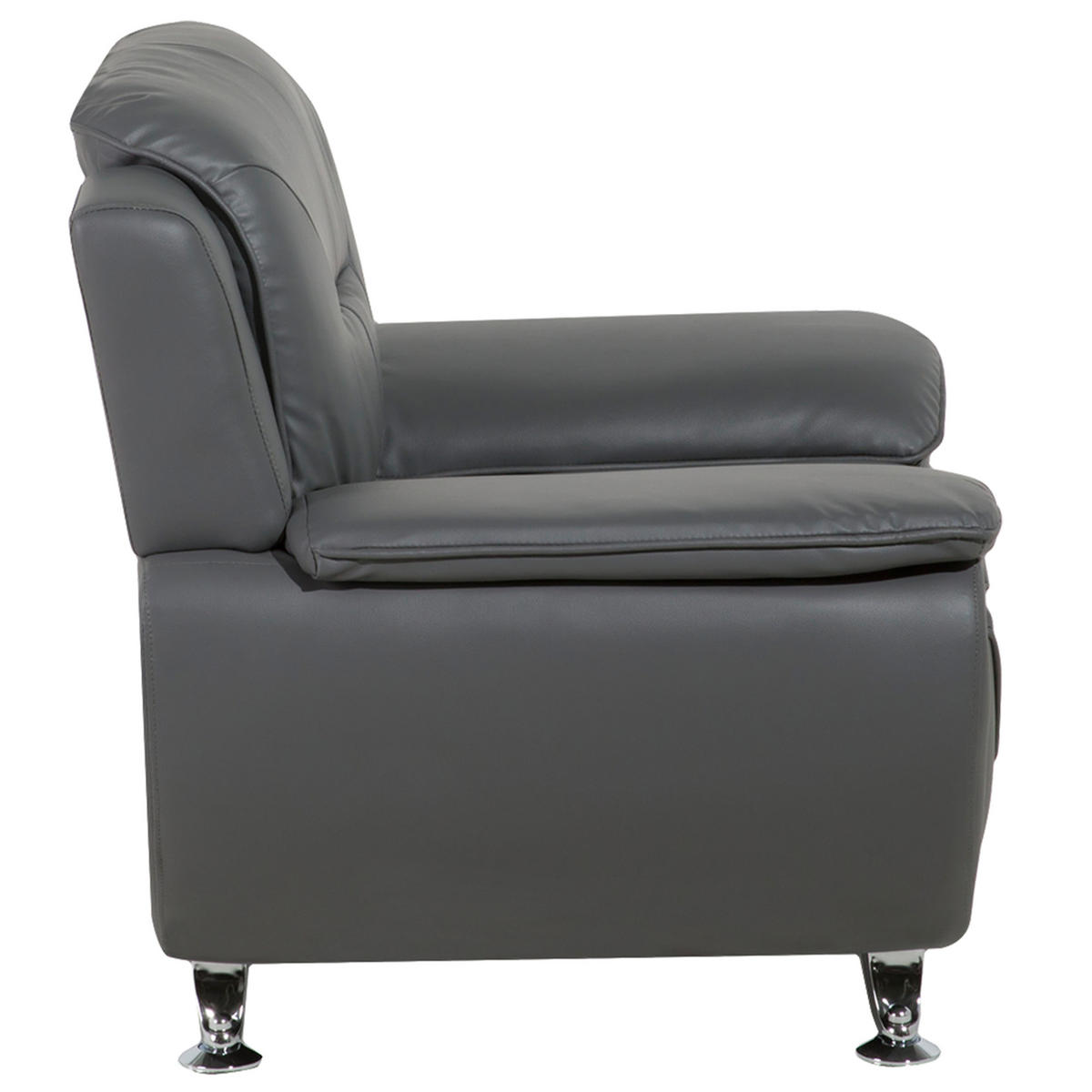 SESSEL Kunstleder Grau Leira - Grau, Kunststoff/Textil (113/88/86cm) - Beliani