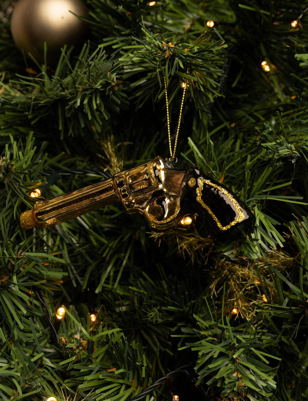 WEIHNACHTSKUGEL Pistole 12 cm - Goldfarben, Glas (3/6/1cm)