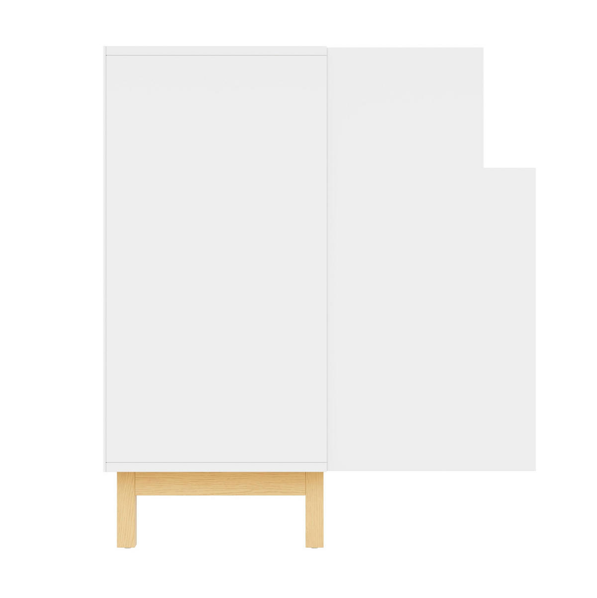 SIDEBOARD aus Spanplatte 120,5x42x96 cm Weiß mit 3 Türen und offenem Fach - Weiß, Holzwerkstoff (120/96/42cm) - IVMEU