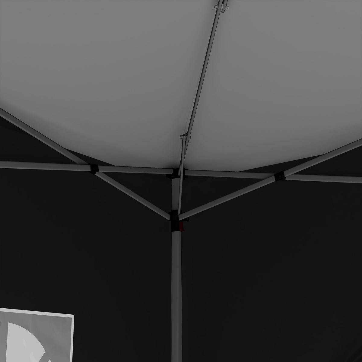 PAVILLON mit 4 Seitenwänden, Oxfordstoff, Stahl, Schwarz - Schwarz, Kunststoff (295/258/295cm) - Outsunny