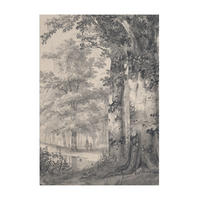 LEINWANDBILD Waldspaziergang 70x50cm - Grau, Textil (70/1cm) - Art for the Home