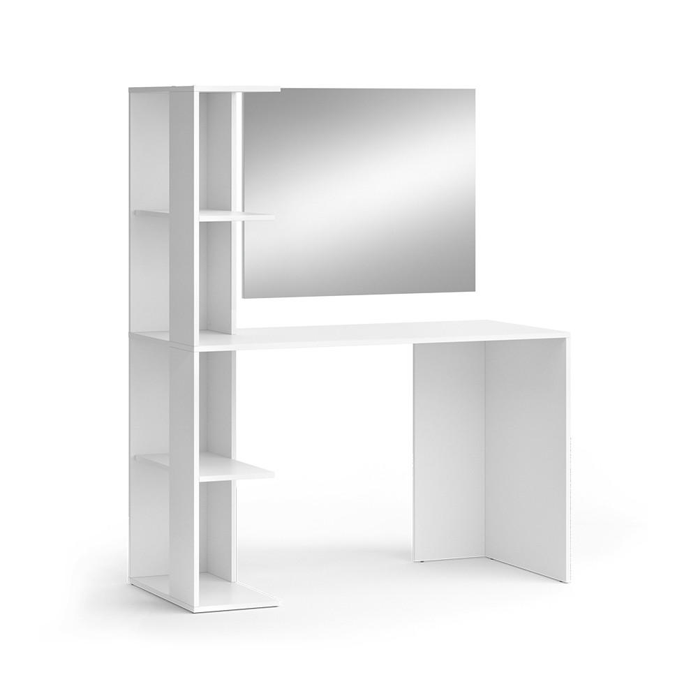 SCHMINKTISCH Tower Weiß 122.2 cm mit Spiegel - Weiß, Holzwerkstoff (122.2/75.8/55.2cm) - Vicco