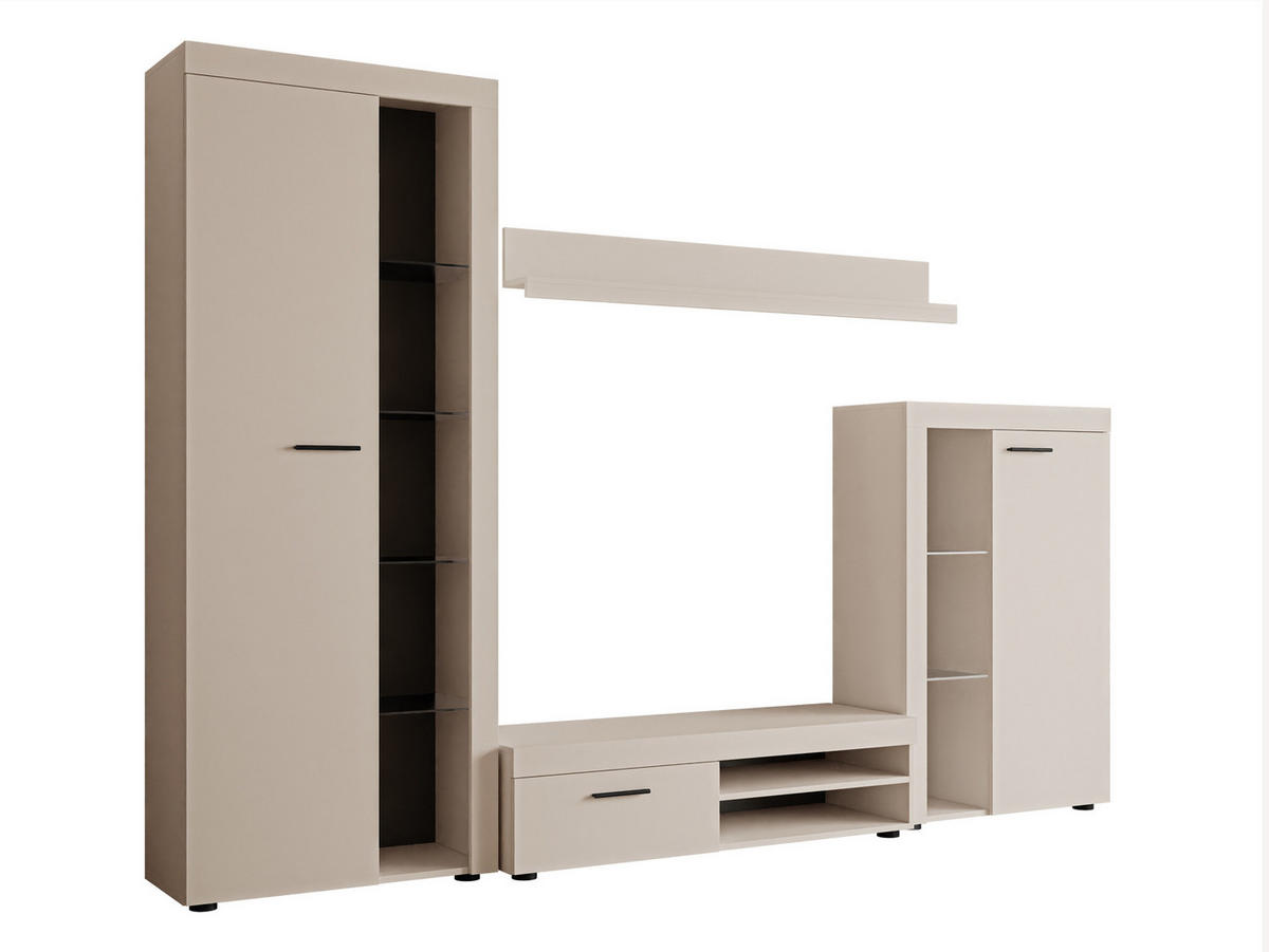 WOHNWAND Rumba - Sandfarben, Holzwerkstoff (270/190/43cm) - MIRJAN24