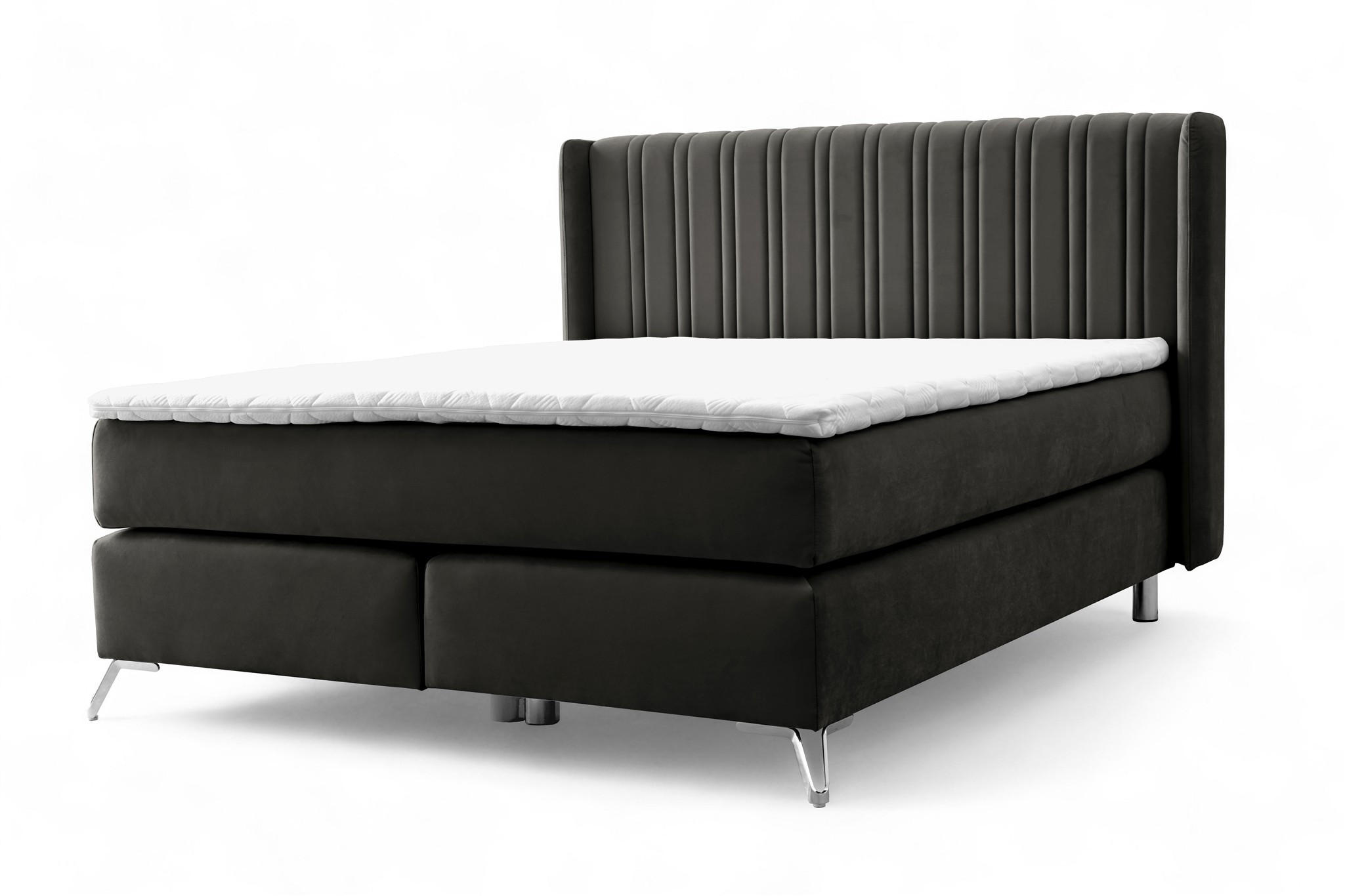 BOXSPRINGBETT Agnus - Schwarz, Holzwerkstoff/Textil (140/200cm) - Fun Möbel