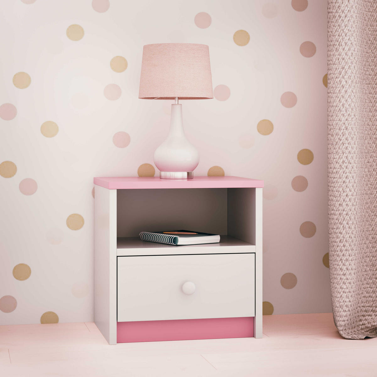 KINDER-NACHTTISCH Babydreams 39/40/30 - Hellrosa, Holzwerkstoff (39/40/30cm) - Kocot Kids