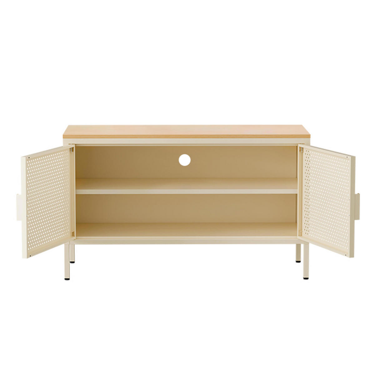 SIDEBOARD 100 cm, Ekru - Weiß, Metall (40/60/100cm) - Oviala